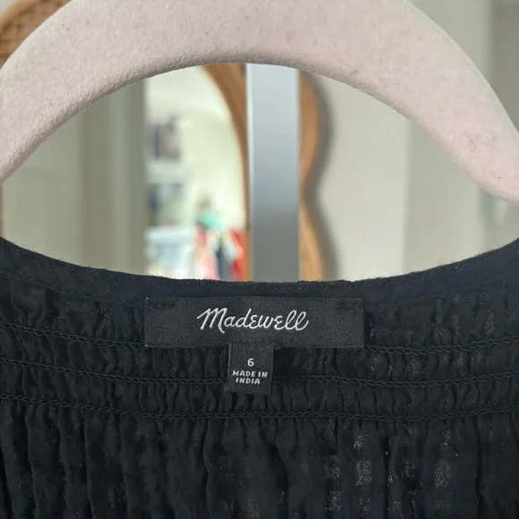 Madewell / Lucie Puff-Sleeve Midi Dress in Black - Picture 7 of 7